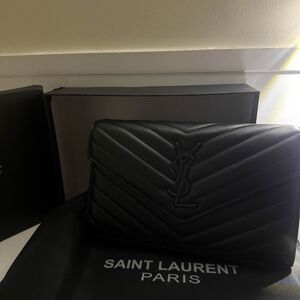 Black Saint Laurent Paris YSL Bag (Strap Inside)